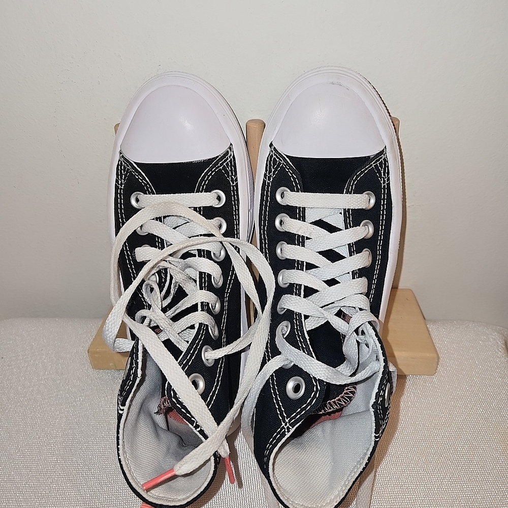 Black and White High-Top Sneakers